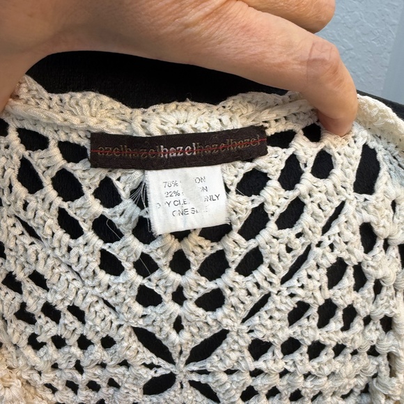 Vintage Off-White Crushed Poncho, Hazel  Brand– One Size M–XL – Boho Cozy Layer - Picture 5 of 5